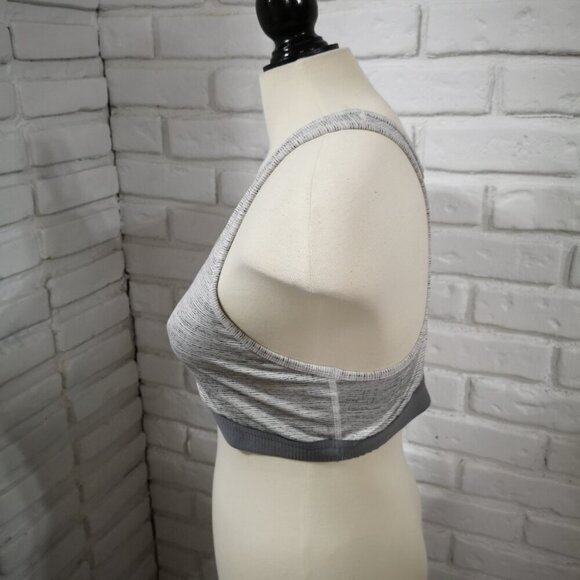 Avia Ladies Size XL (16-18) Racer Back Grey & Off White Athletic Sports Bra - Picture 4 of 7